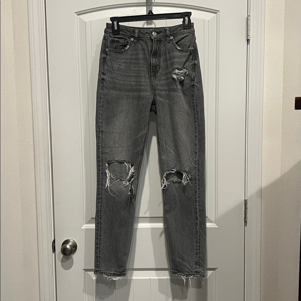 Distressed Gray Jeans